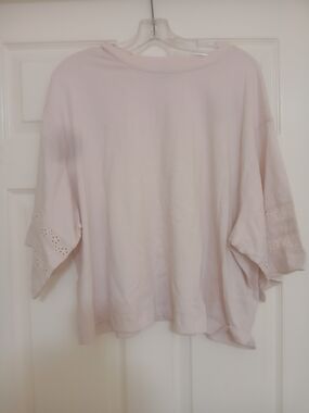 Old Navy Pale Pink Eyelet Sleeve Tunic Top